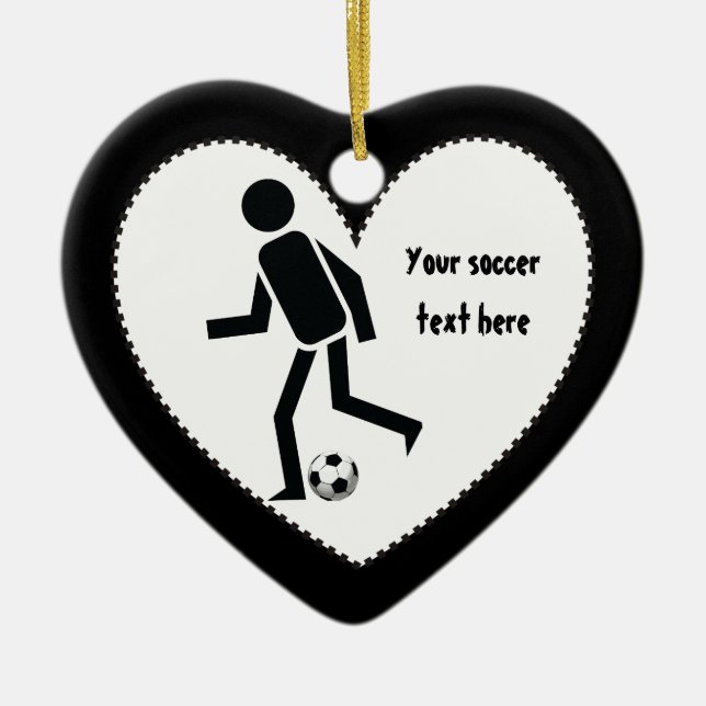 Fußball- und Ballgeschenk Keramik Ornament (Vorne)