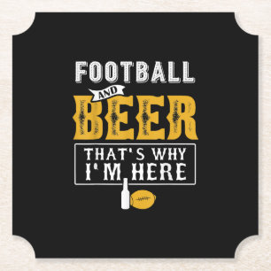Fußball und Bier deshalb bin ich hier Geschenk Untersetzer