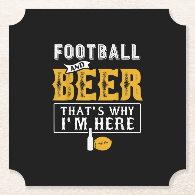 Fußball und Bier deshalb bin ich hier Geschenk Untersetzer (Vorderseite)