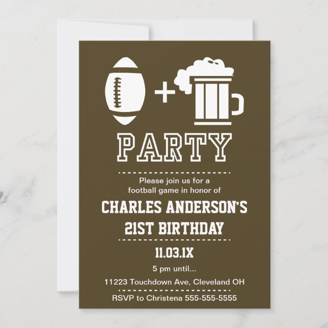 Fußball und Bier-Einladung Einladung (Vorderseite)