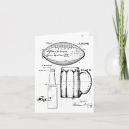 Fußball und Bierbrauerei, Flasche, Patentbriefe Karte