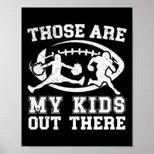 Fußball und Cheer Dad Fußballspieler und Cheerlead Poster