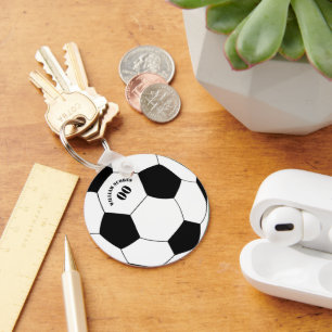 Fußball- und Fußball-Ball Schlüsselanhänger mit Na