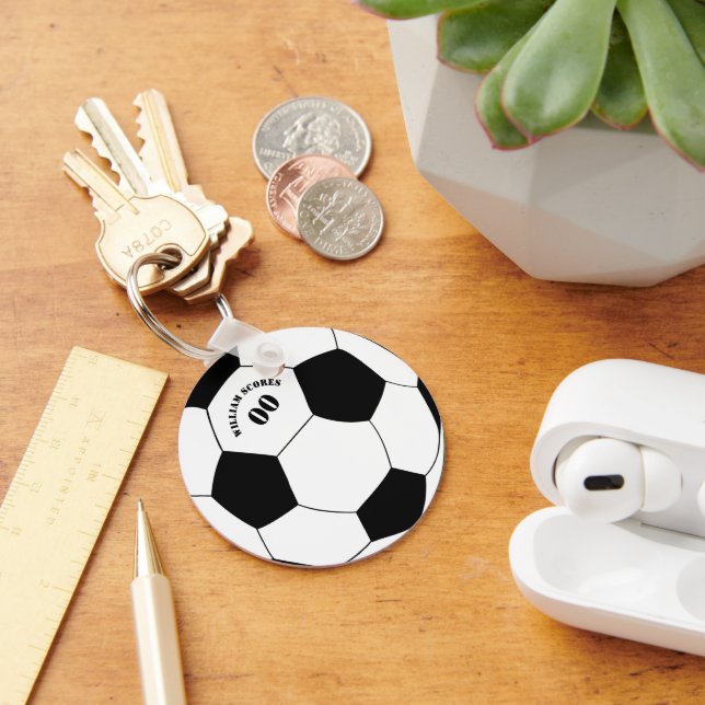 Fußball- und Fußball-Ball Schlüsselanhänger mit Na (Schreibtisch)