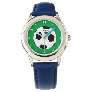 Fußball- und Fußball-Ball-Uhr mit Name und Nummer Armbanduhr