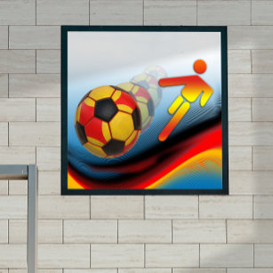 Fußball- und Fußball-Dynamik Klein Poster