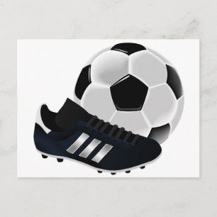 Fußball und Fußball Postkarte