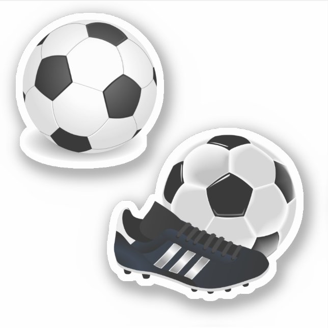 Fußball und Fußballschuhe Aufkleber (Vorderseite)