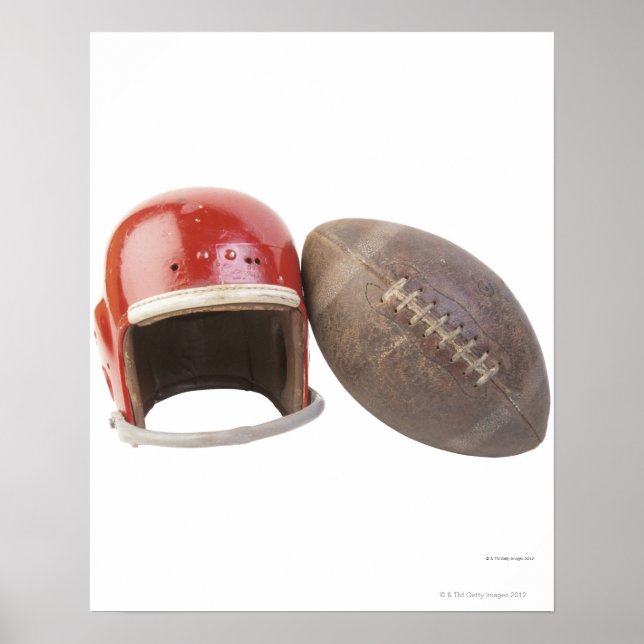 Fußball und Helm Poster (Vorne)