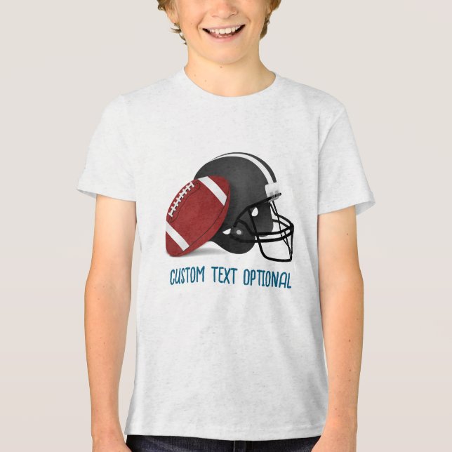 Fußball und Helm Tri-Blend Shirt (Vorderseite)