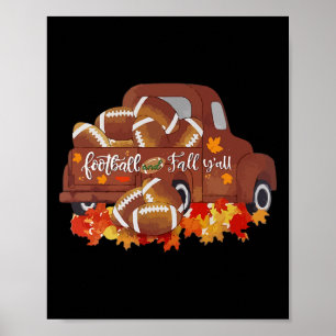 Fußball und Herbst, Leute, Vintage-Herbst-Fußballs Poster
