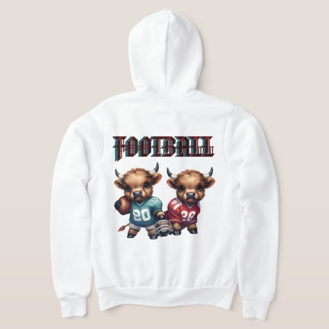 Fußball- und Hochlandkühe Hoodie (AblageHinten)