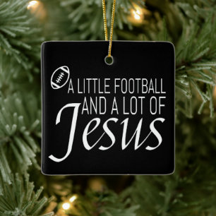 Fußball und Jesus Keramikornament