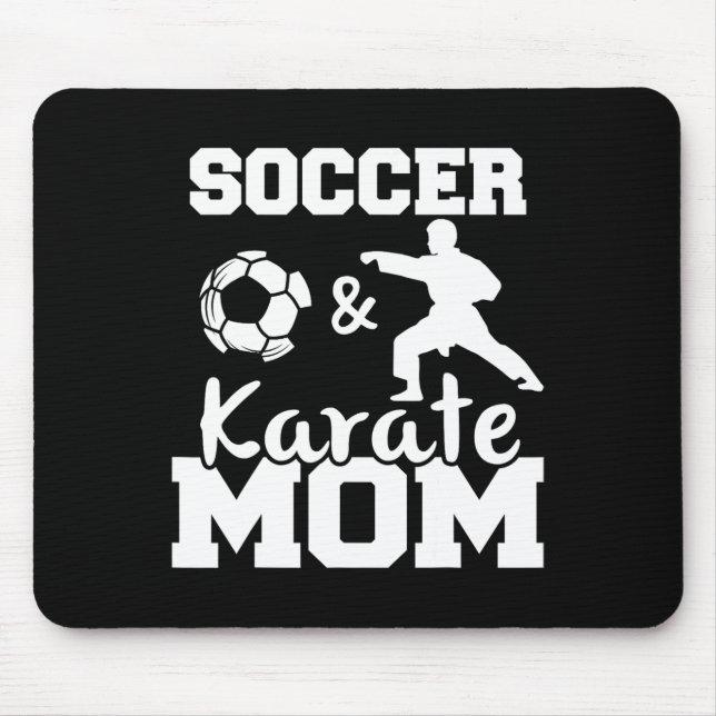 Fußball und Karate Mama Funny Soccer Player Karate Mousepad (Vorne)