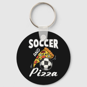 Fußball- und Pizzashirt Lustiges Pizza-Liebhaber-S Schlüsselanhänger