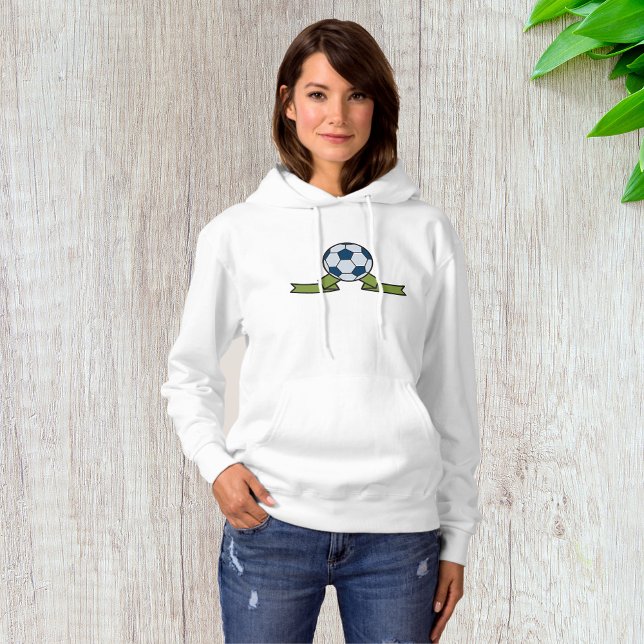 Fußball und Ribbon-Frauen-Hoodie Hoodie (Von Creator hochgeladen)