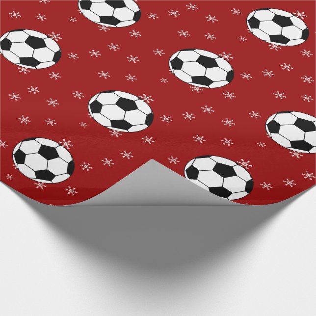 Fußball-und Schneeflocke-Feiertags-Packpapier Geschenkpapier (Ecke)