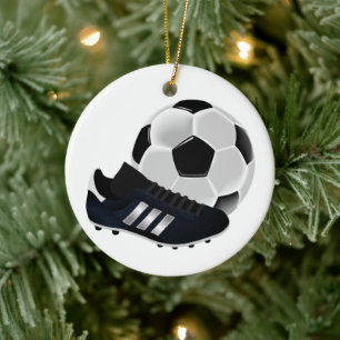 Fußball und Schuh Weihnachten Keramik Ornament