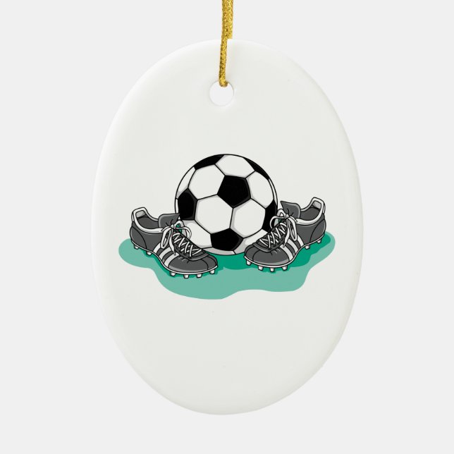 Fußball und Spaltvektordesign Keramikornament (Vorne)