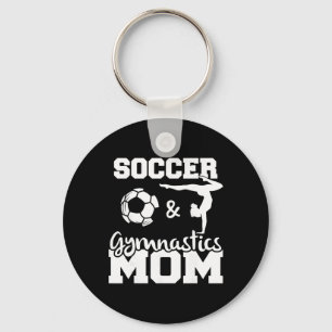 Fußball und Turnen Mama Lustiger Fußballspieler Tu Schlüsselanhänger