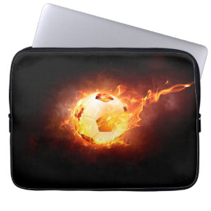 Fußball unter Feuer, Ball, Fußball Laptopschutzhülle