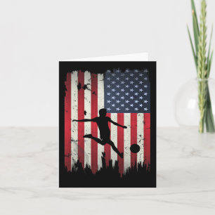 Fußball US amerikanische Flagge 4. Juli Patriotisc Karte