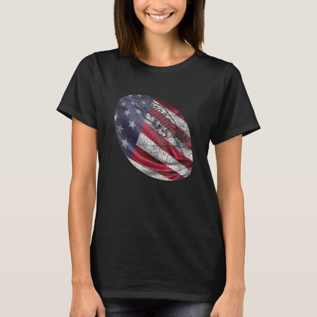 Fußball US Flag Not Fan Sport 4. Juli Ameri T-Shirt (Vorderseite)