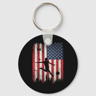 Fußball USA Amerikanische Flagge 4. Juli Patriotis Schlüsselanhänger