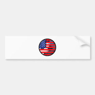 Fußball & USA Flag2 The MUSEUM Zazzle Black-C Autoaufkleber