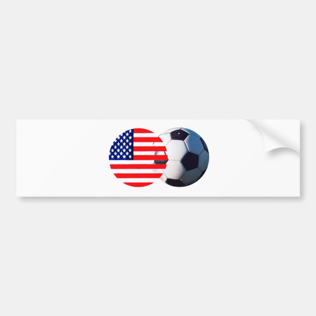 Fußball & USA Flag MUSEUM Zazzle Autoaufkleber (Vorne)