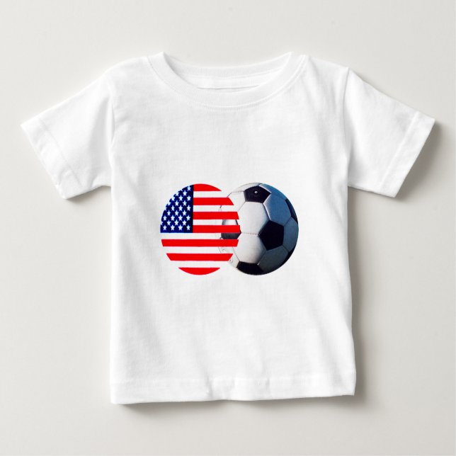 Fußball & USA Flag MUSEUM Zazzle Baby T-shirt (Vorderseite)