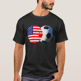 Fußball & USA Flag MUSEUM Zazzle T-Shirt