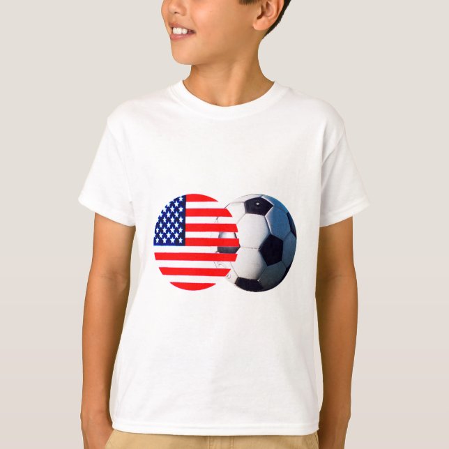 Fußball & USA Flag MUSEUM Zazzle T-Shirt (Vorderseite)