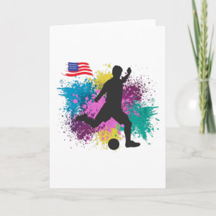 Fußball USA Grungy Farbspritzer Karte