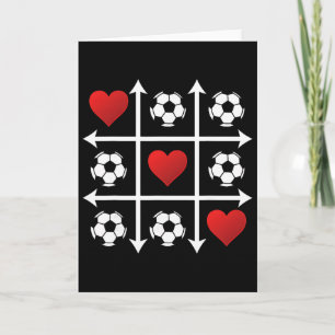 Fußball Valentins Herz Tic Tac Toe Liebes Spieler Karte