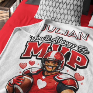 Fußball Valentinstag Herz Liebe Athlet Sport Fan Fleecedecke