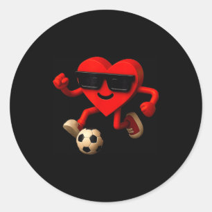 Fußball Valentinstag Süß Lustig Herz Jungen Mädche Runder Aufkleber