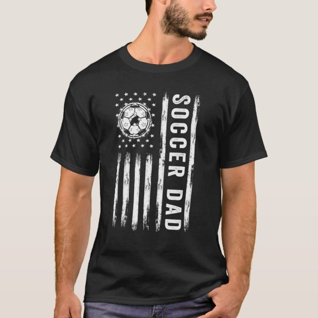 Fußball-Vater American Flag Proud Soccer Vater Fat T-Shirt (Vorderseite)