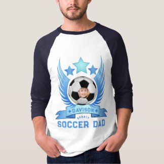 Fußball-Vater Blau Super Star Flügel Benutzerdefin T-Shirt