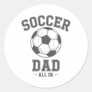 Fußball-Vater-Familie passend zur Seitenlinie Vate Runder Aufkleber