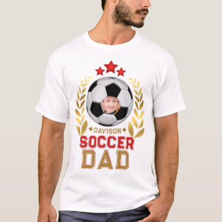 Fußball-Vater Lorbeer-Stern mit individuellem Foto T-Shirt