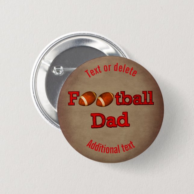 Fußball-Vater Niedlich Personalisiert Button (Vorne & Hinten)