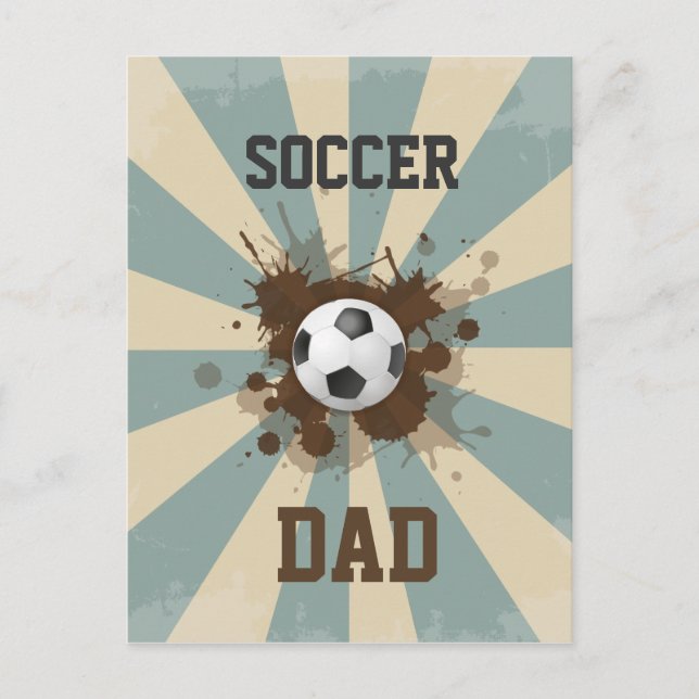 Fußball-Vater-Retro Entwurf Postkarte (Vorderseite)