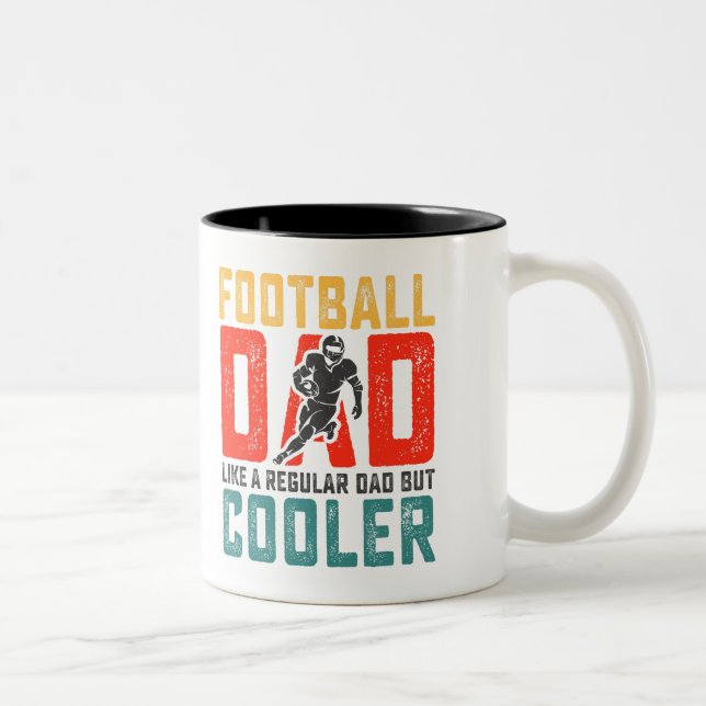Fußball Vater Retro Text Design Zweifarbige Tasse (Rechts)