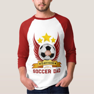 Fußball-Vater Roter Superstar-Flügel Benutzerdefin T-Shirt