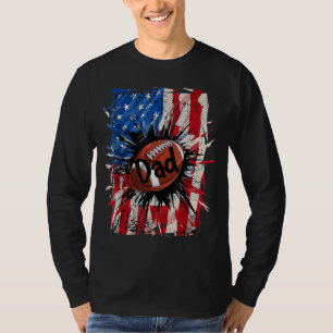 Fußball Vater USA Flagge Patriotisch 4. Juli Vater T-Shirt