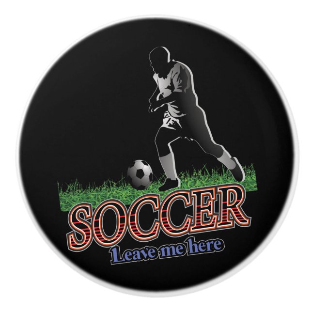 Fußball Verließ mich hier Keramikknauf (Vorderseite)