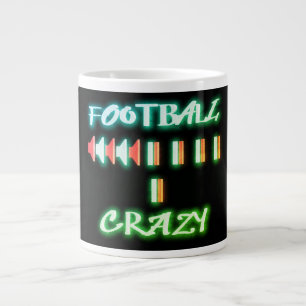 Fußball verrückte große Worte und Grafiken Jumbo-Tasse