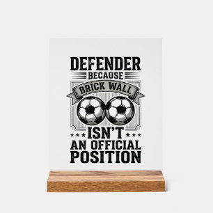 Fußball-Verteidiger-Ziegelmauer Vintage-Shirt-Desi Acrylschild