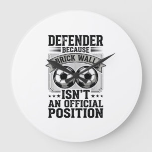 Fußball-Verteidiger-Ziegelmauer Vintage-Shirt-Desi Große Wanduhr